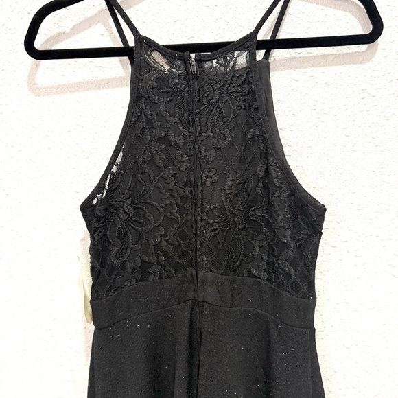 NEW Altar'd State Black Glitter halter Tiered fit and flare Dress M - Picture 6 of 13